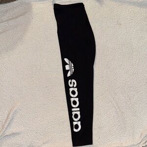 Women’s Adidas Black Leggings with Trefoil Logo